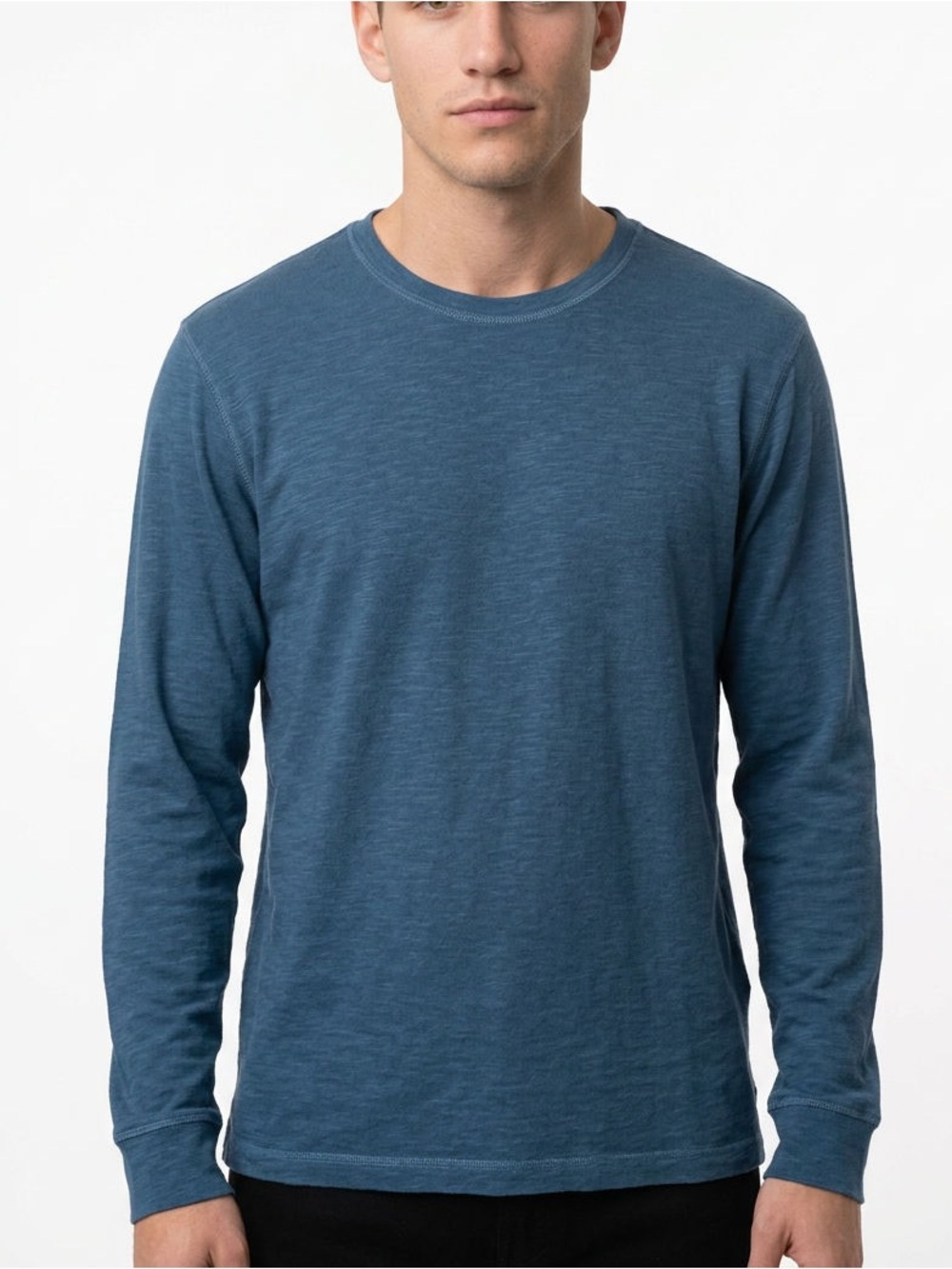 Tailor Vintage Men's Long Sleeve Crewneck T-Shirt Blue Size‎ L
